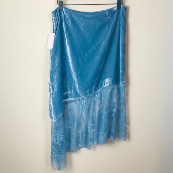 Free People "My Lacey" Velvet Asymmetrical Skirt - Picture 5 of 8